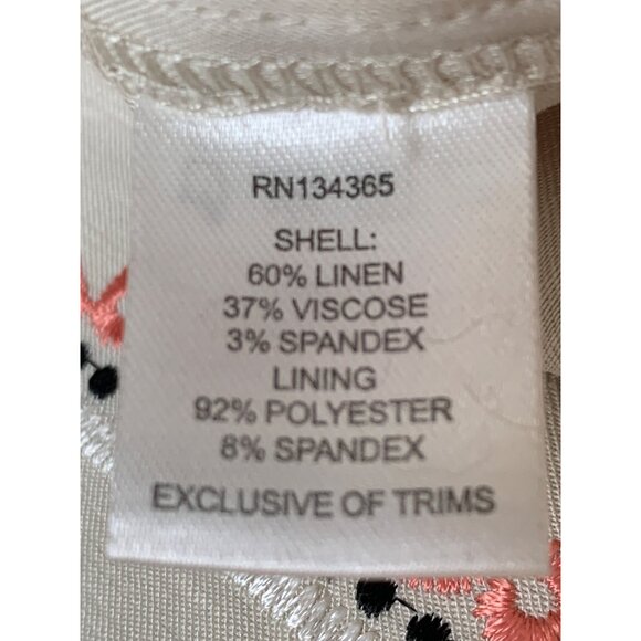 Sigrid Olsen Signature Embroidered Beige Linen Crop Boxy Jacket Size 4 9012 New - Picture 3 of 12